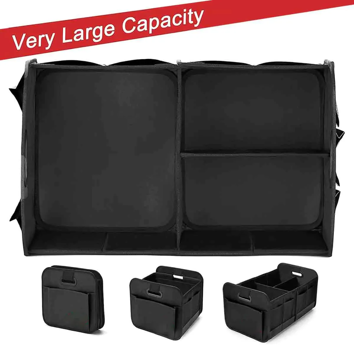 Custom Text For Car Trunk Organizer Storage, Compatible with All Cars, Reinforced Handles, Collapsible Multi, Compartment Car Organizers, Foldable and Waterproof, 600D Oxford Polyester MA12995