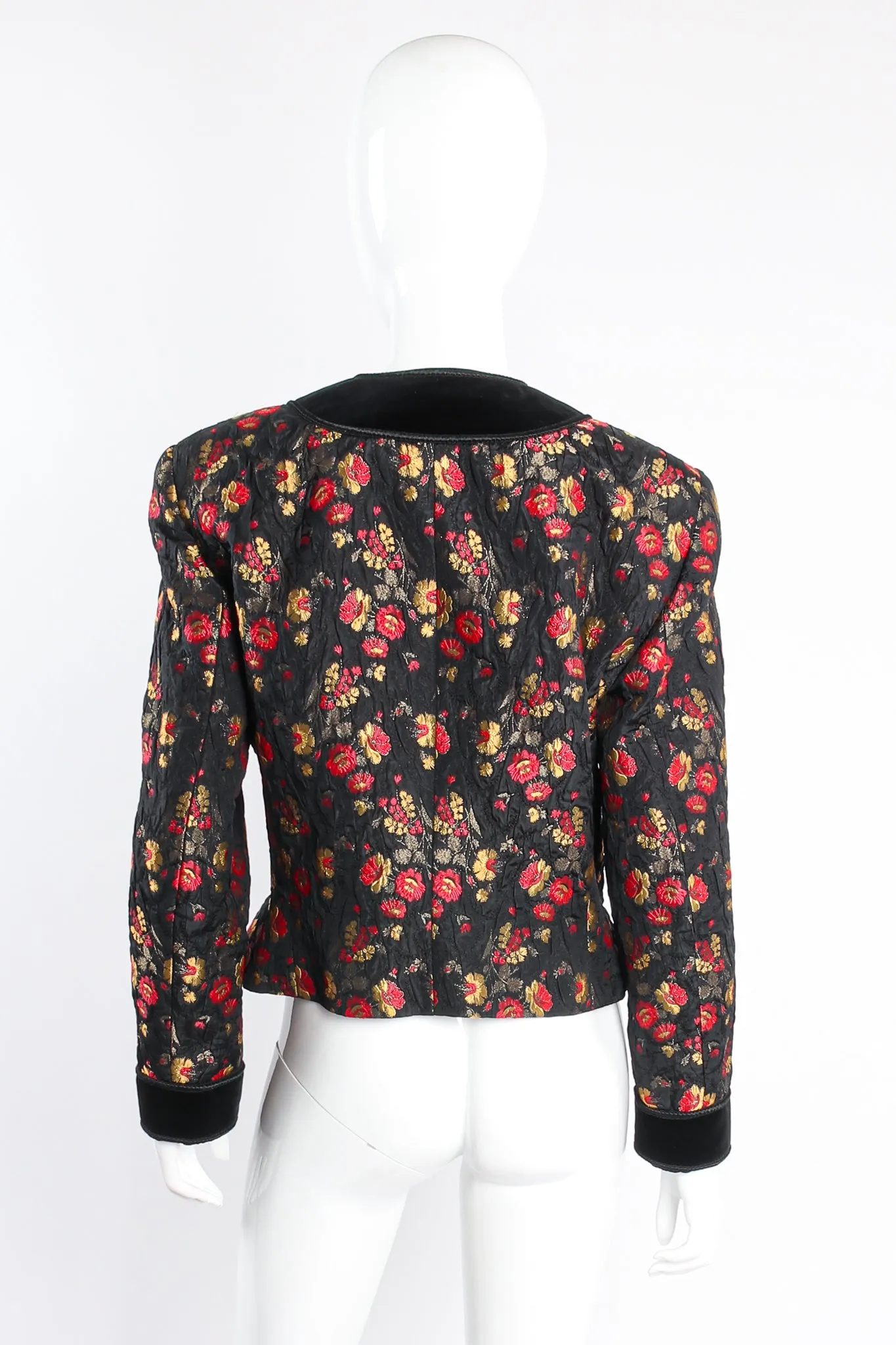 Floral Plissé Brocade Jacket