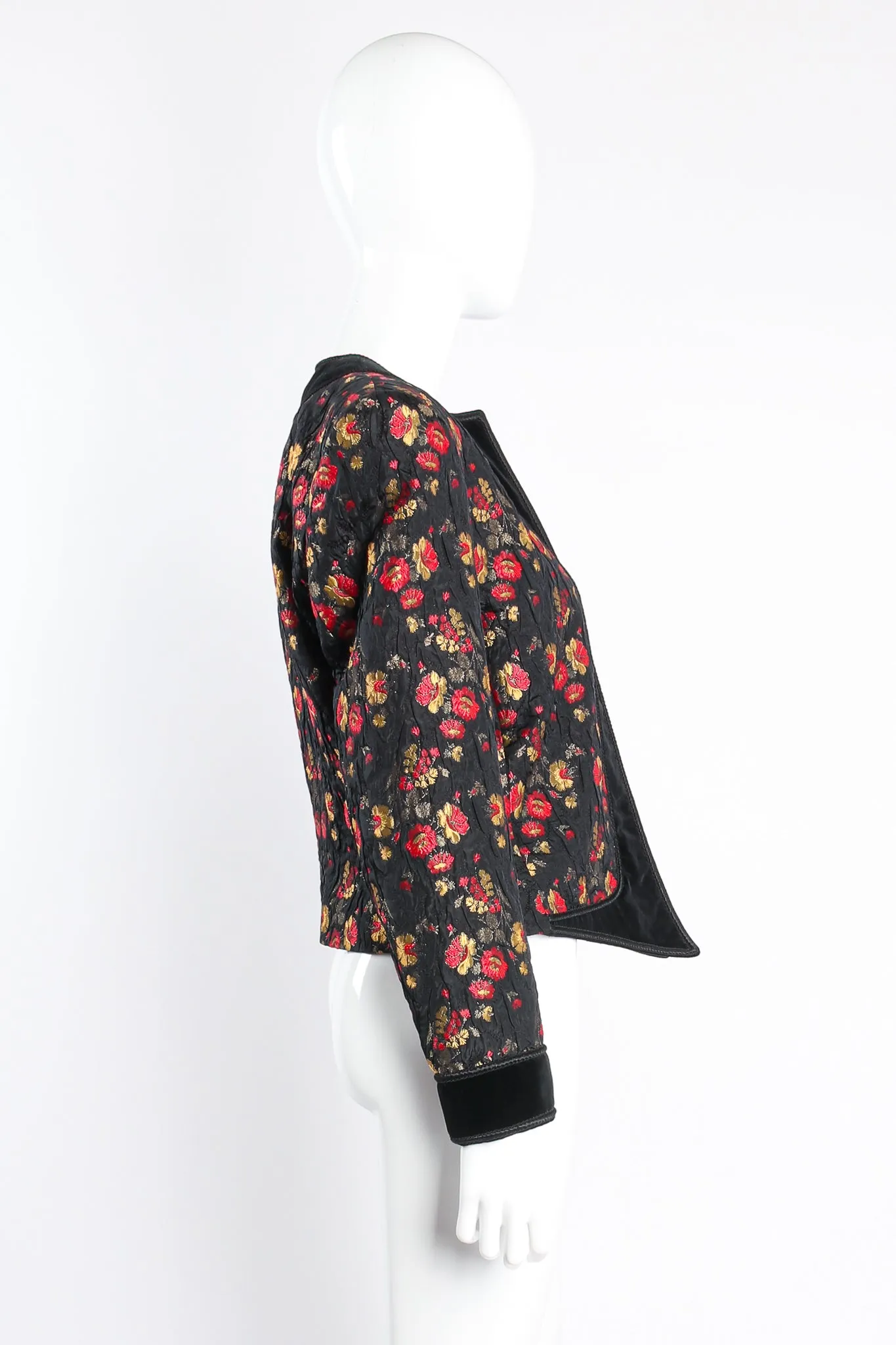 Floral Plissé Brocade Jacket