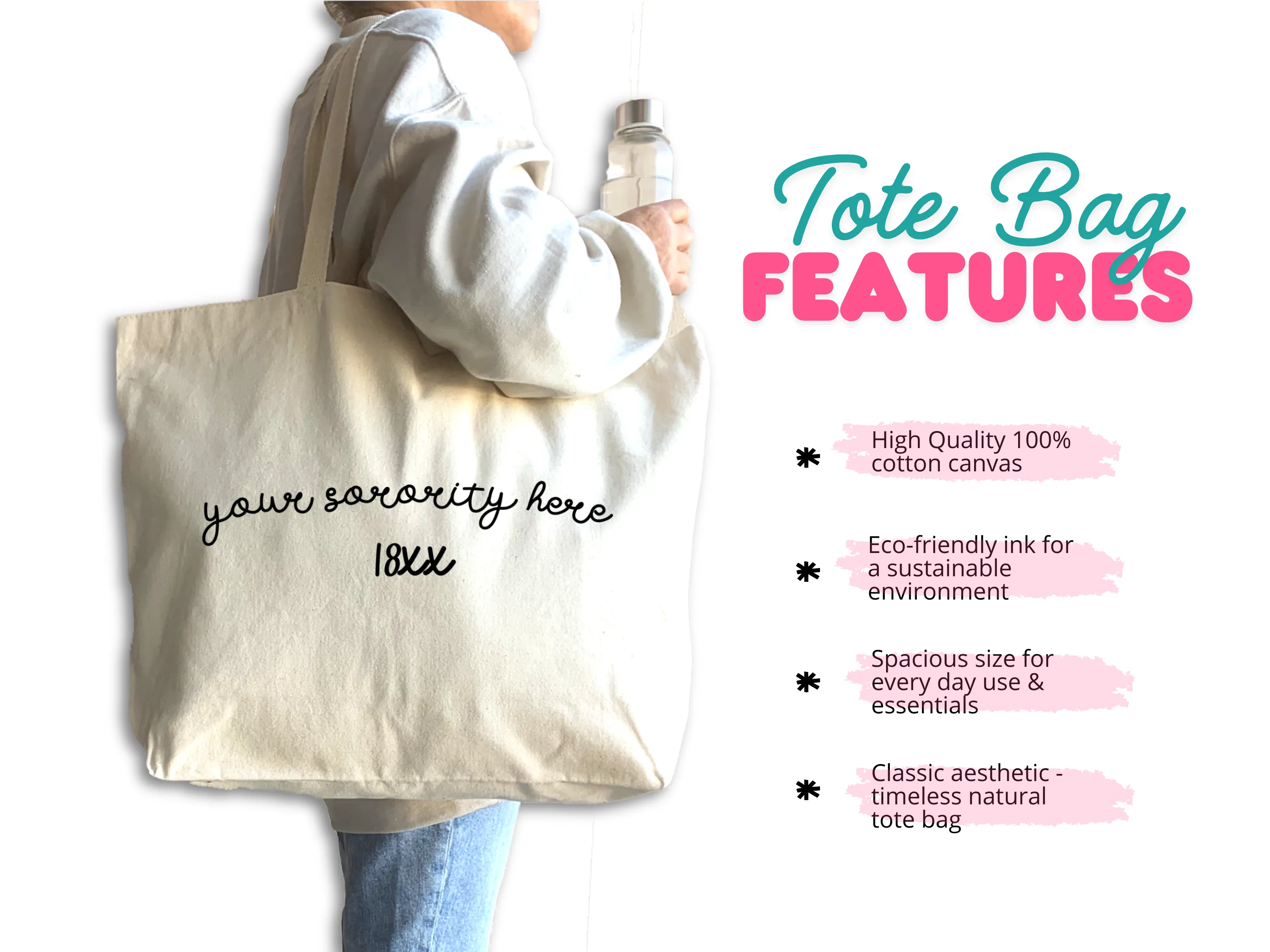 Gamma Phi Beta Sorority Name and Founding Date Tote Bag