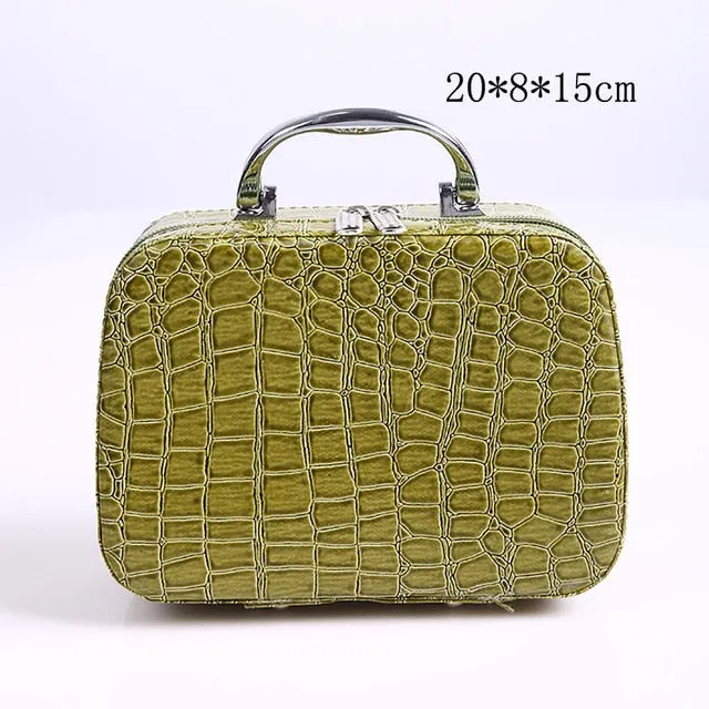 Hot Sale Women Beauticians Cosmetic Bags Travel Handbags PU Leather Organizer Makeup Bag Wash Bags Make Up Elegant Cosmetic Case