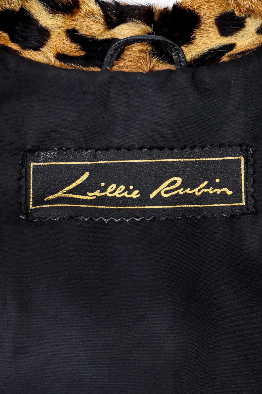 Leopard Trim Leather Jacket