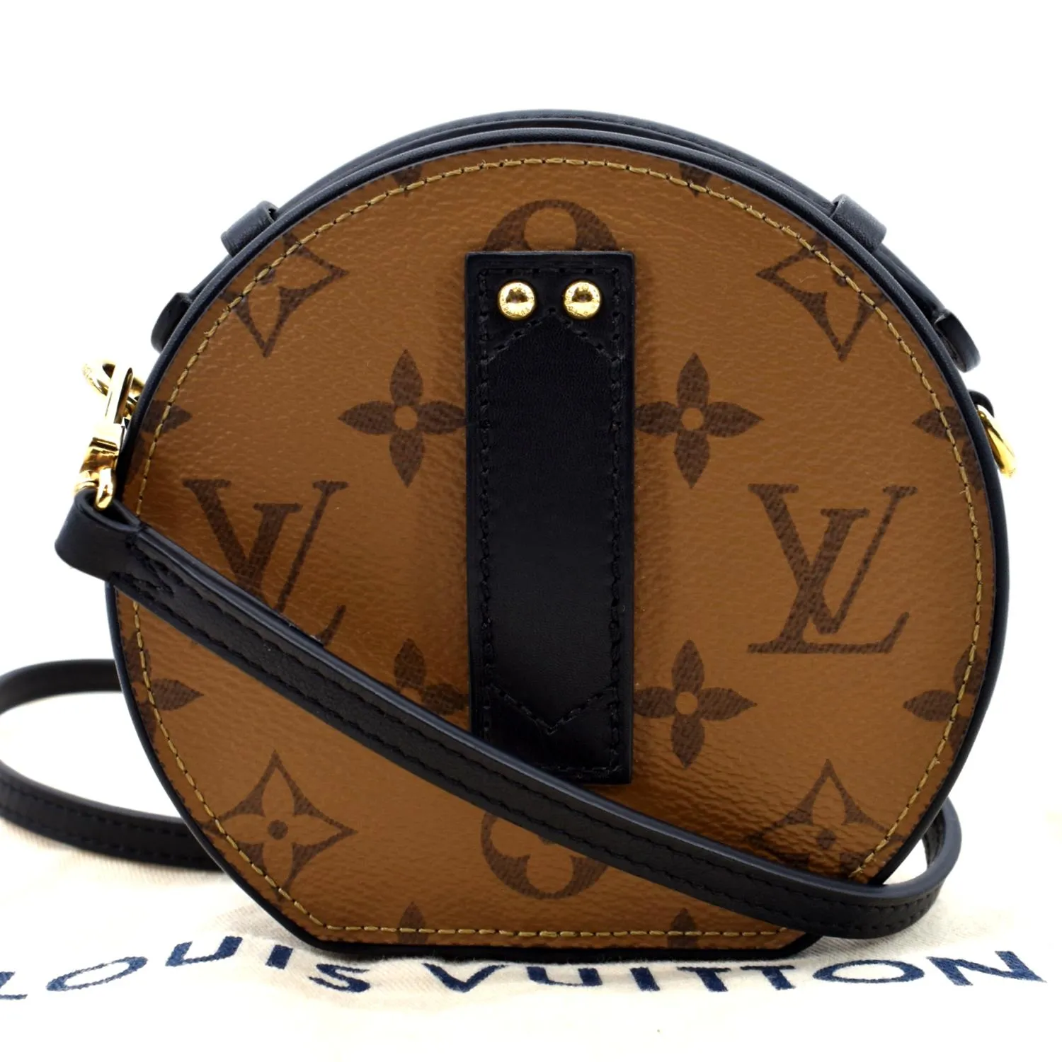 LOUIS VUITTON Boite Chapeau Mini Reverse Monogram Canvas Shoulder Bag Brown
