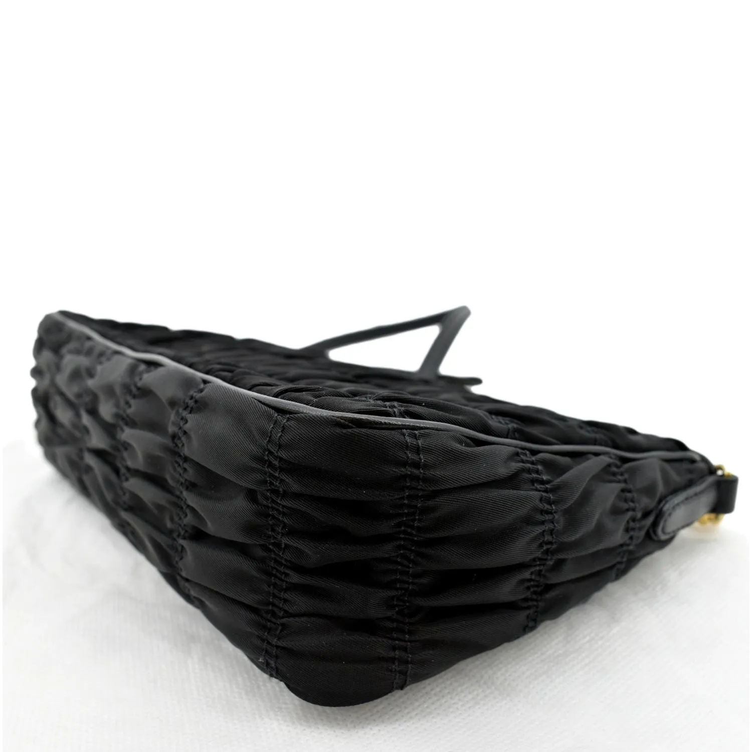 PRADA Tessuto Gaufre Nylon Shoulder Bag Black