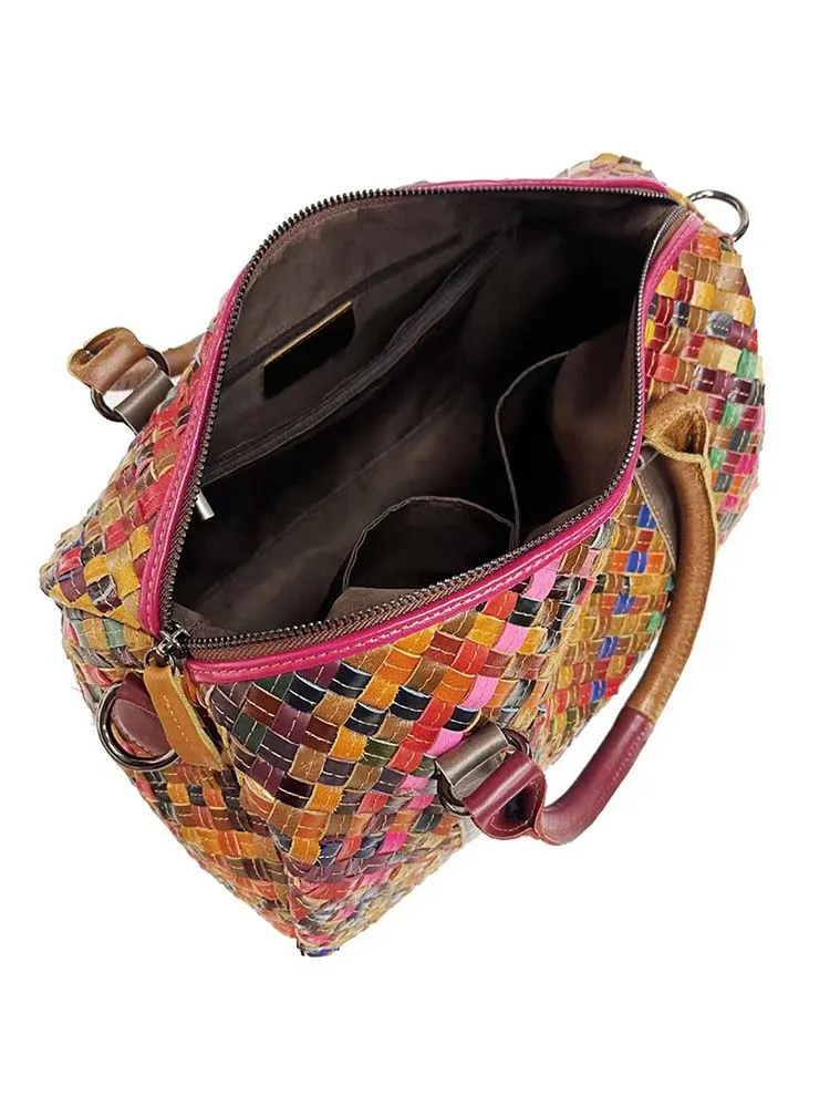 Retro Floral Color Matching Fashion Handbag